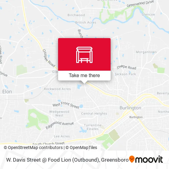 Mapa de W. Davis Street @ Food Lion (Outbound)