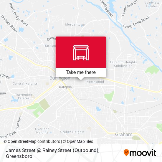 Mapa de James Street @ Rainey Street (Outbound)