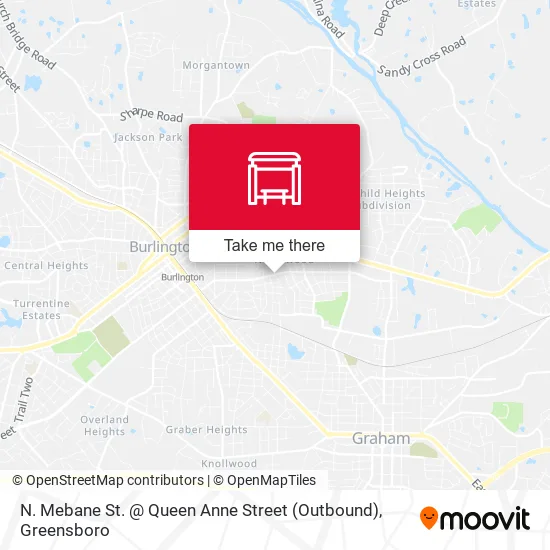 N. Mebane St. @ Queen Anne Street (Outbound) map