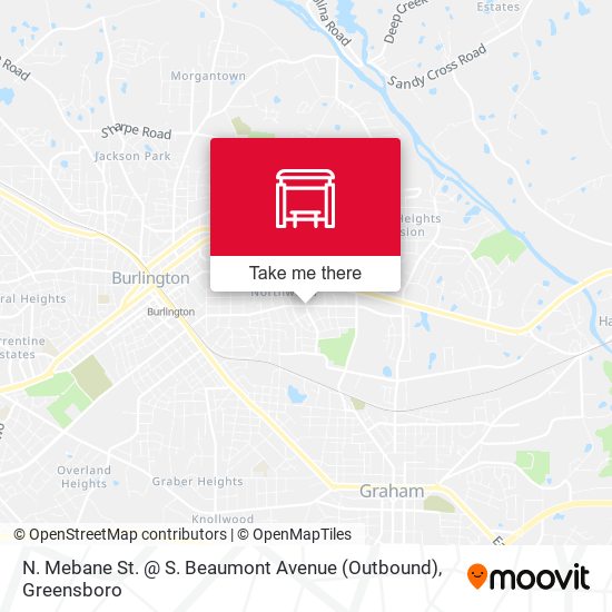 Mapa de N. Mebane St. @ S. Beaumont Avenue (Outbound)