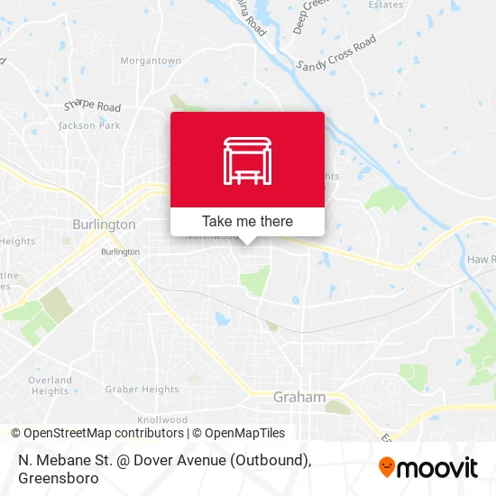 Mapa de N. Mebane St. @ Dover Avenue (Outbound)