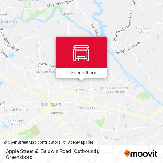 Apple Street @ Baldwin Road (Outbound) map