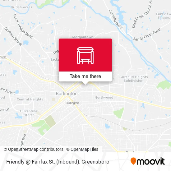 Mapa de Friendly @ Fairfax St. (Inbound)