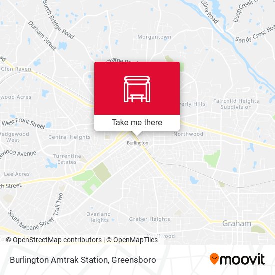 Burlington Amtrak Station map