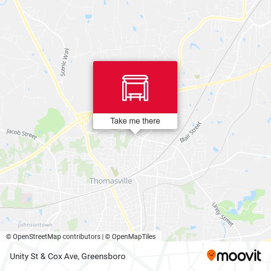 Unity St & Cox Ave map
