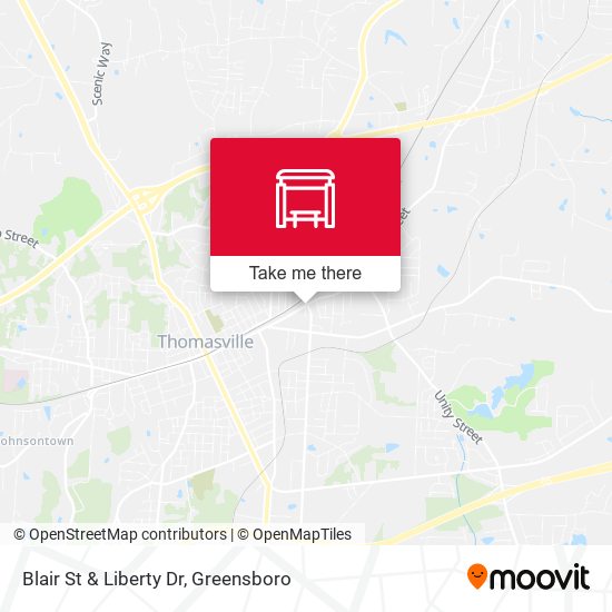 Blair St & Liberty Dr map