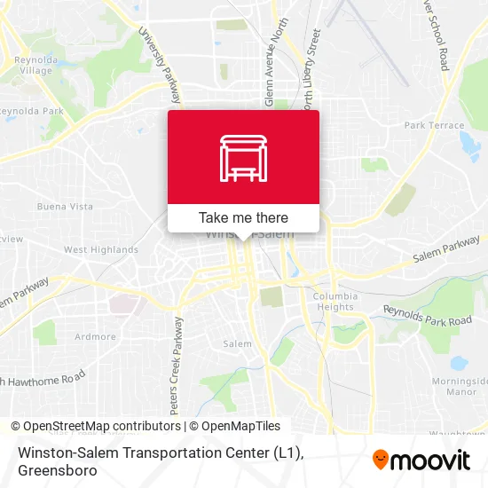 Mapa de Winston-Salem Transportation Center (L1)