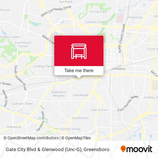 Mapa de Gate City Blvd & Glenwood (Unc-G)