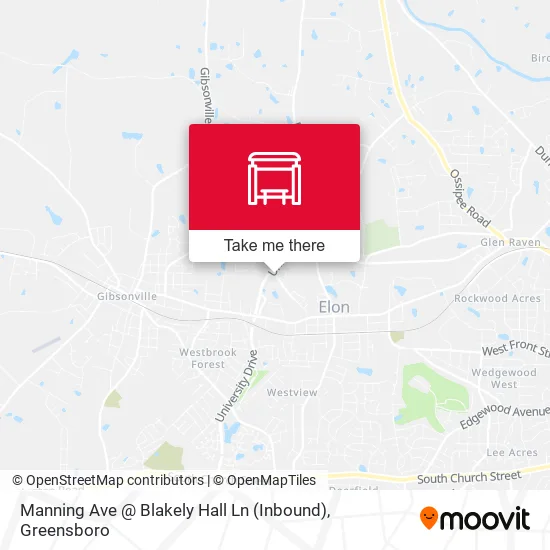 Mapa de Manning Ave @ Blakely Hall Ln (Inbound)
