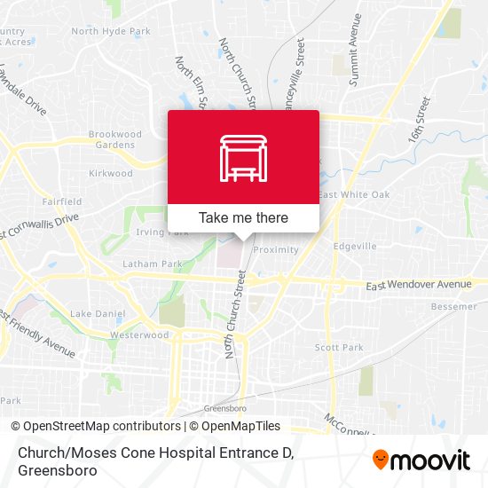 Mapa de Church / Moses Cone Hospital Entrance D