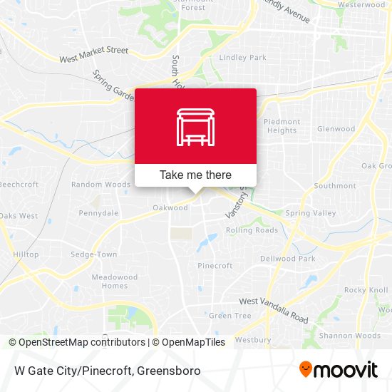 W Gate City/Pinecroft map
