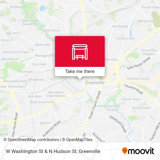 W Washington St & N Hudson St map