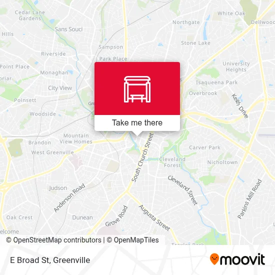 E Broad St map