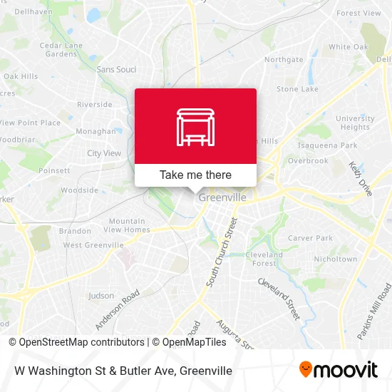 W Washington St & Butler Ave map