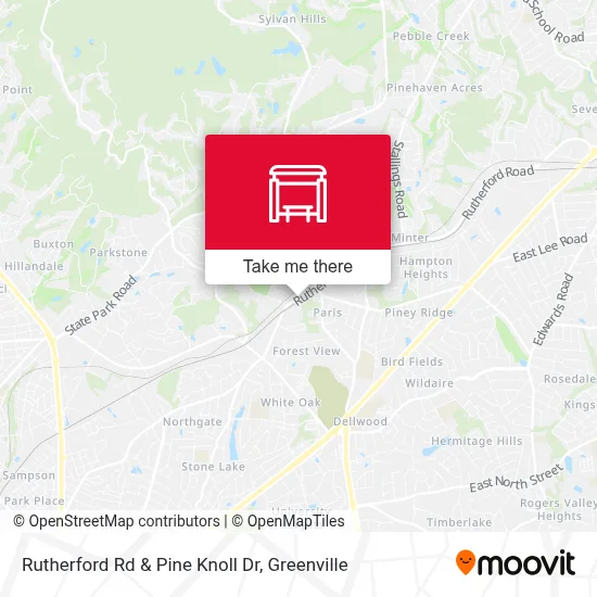 Rutherford Rd & Pine Knoll Dr map