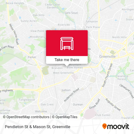 Pendleton St & Mason St map