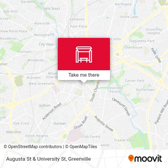 Augusta St & University St map