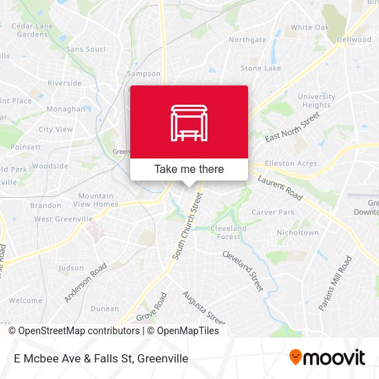Mapa de E Mcbee Ave & Falls St