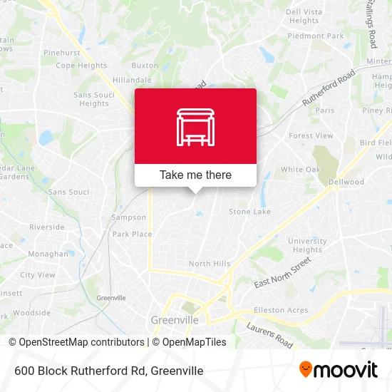 600 Block Rutherford Rd map