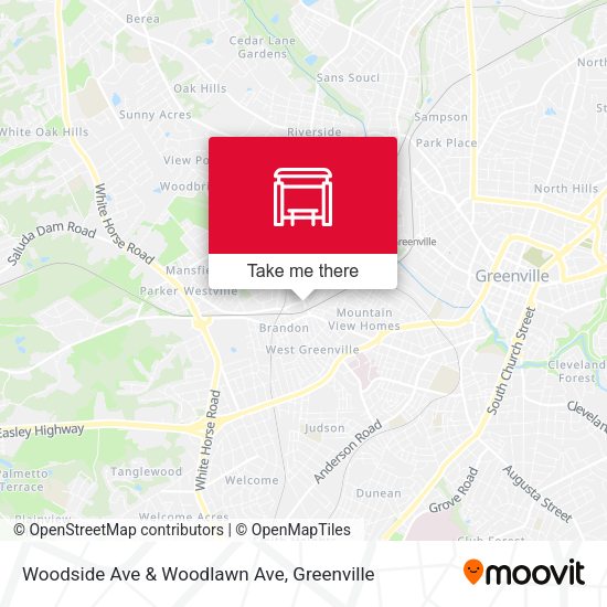 Mapa de Woodside Ave & Woodlawn Ave