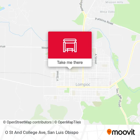 Mapa de O St And College Ave