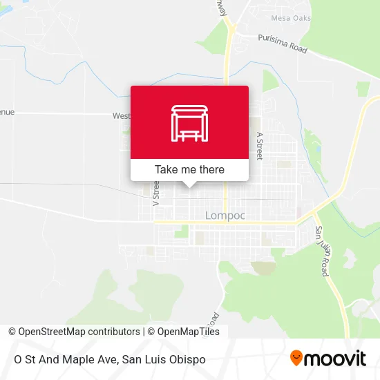Mapa de O St And Maple Ave