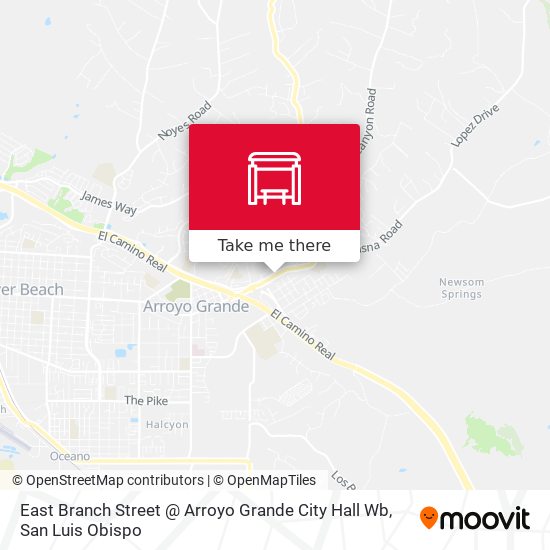 East Branch Street @ Arroyo Grande City Hall Wb map