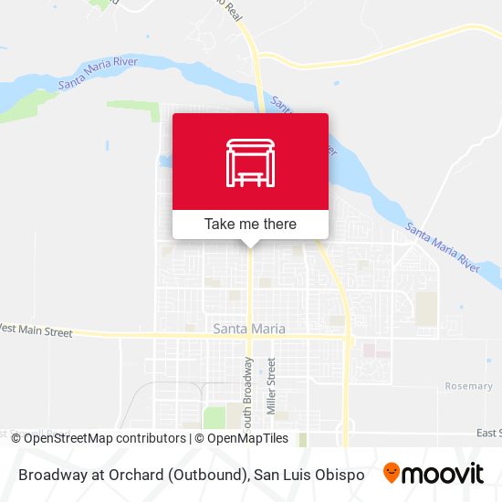 Broadway at Orchard (Outbound) map