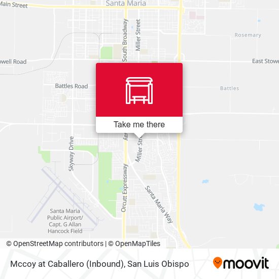 Mccoy at Caballero (Inbound) map