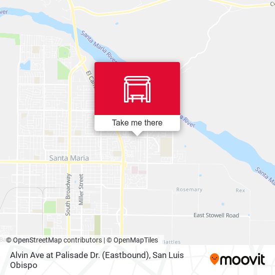 Alvin Ave at Palisade Dr. (Eastbound) map