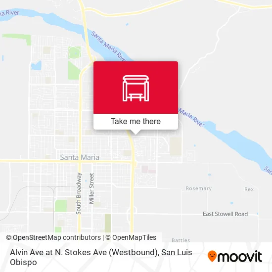 Alvin Ave at N. Stokes Ave (Westbound) map