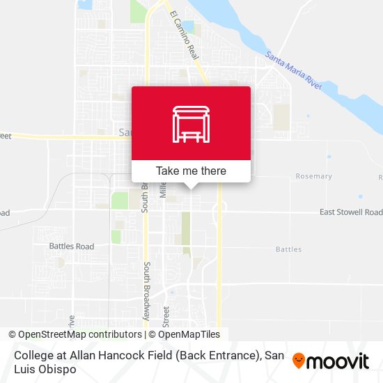 College at Allan Hancock Field (Back Entrance) map