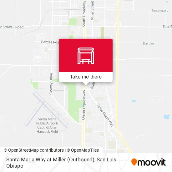 Mapa de Santa Maria Way at Miller (Outbound)