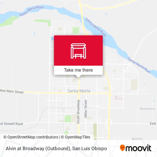 Mapa de Alvin at Broadway (Outbound)