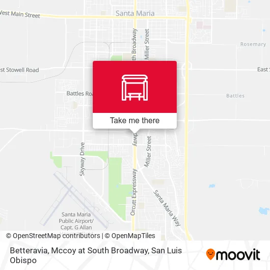 Mapa de Betteravia, Mccoy at South Broadway