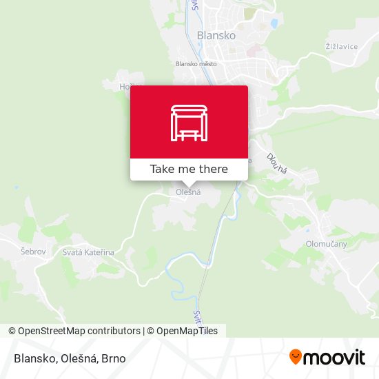 Blansko, Olešná map