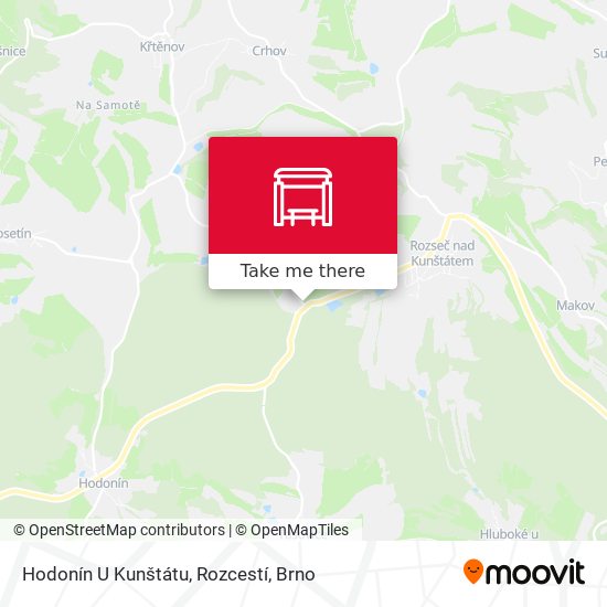 Hodonín U Kunštátu, Rozcestí map