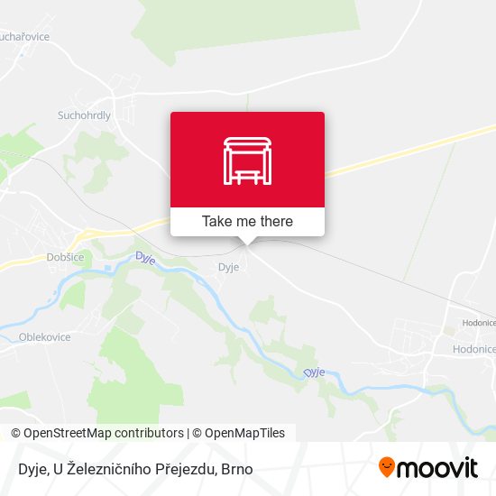 Dyje, U Železničního Přejezdu map