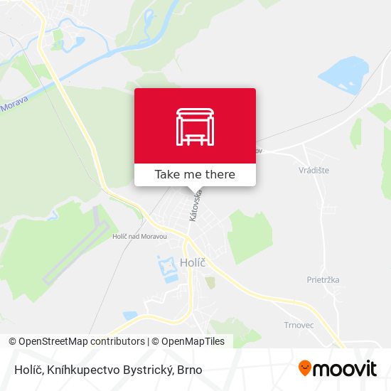 Holíč, Kníhkupectvo Bystrický map