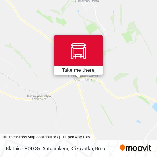 Blatnice POD Sv. Antonínkem, Křižovatka map