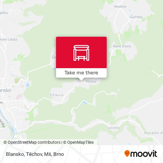 Blansko, Těchov, Mš map