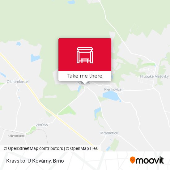 Карта Kravsko, U Kovárny