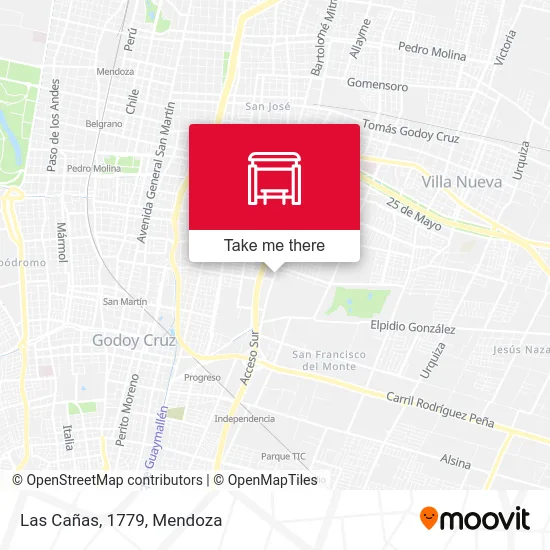 Las Cañas, 1779 map