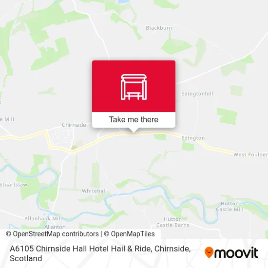 A6105 Chirnside Hall Hotel Hail & Ride, Chirnside map