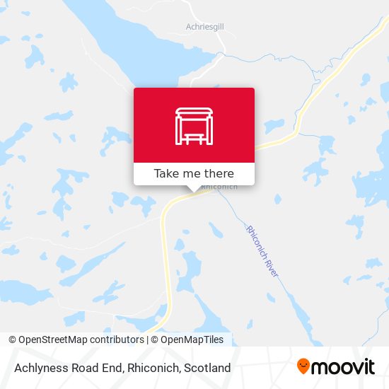 Achlyness Road End, Rhiconich map