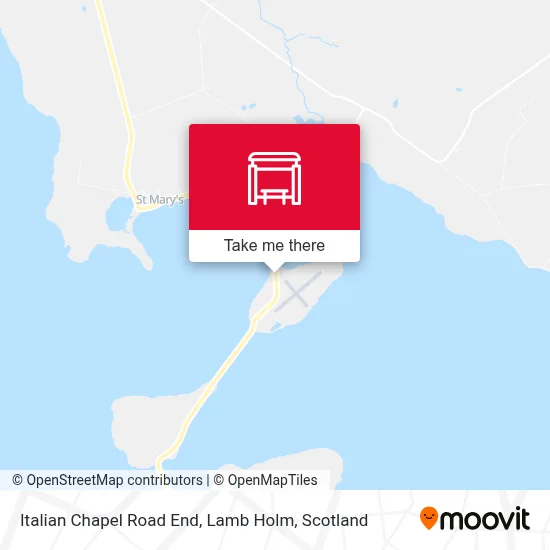 Italian Chapel Road End, Lamb Holm map
