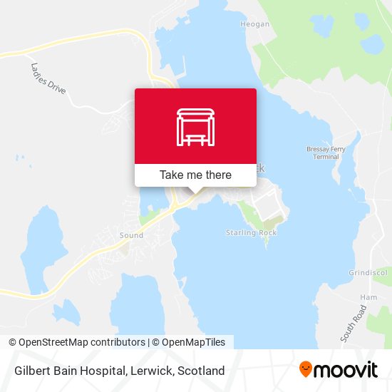 Gilbert Bain Hospital, Lerwick map