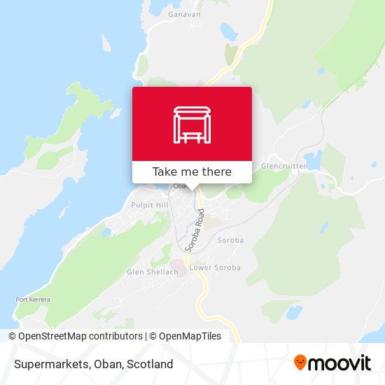 Supermarkets, Oban map