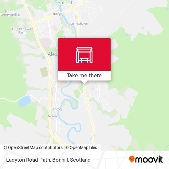 Ladyton Road Path, Bonhill map