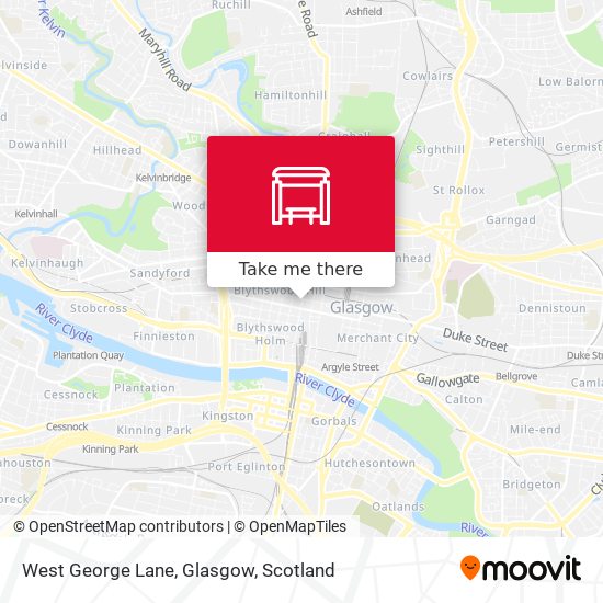 West George Lane, Glasgow map